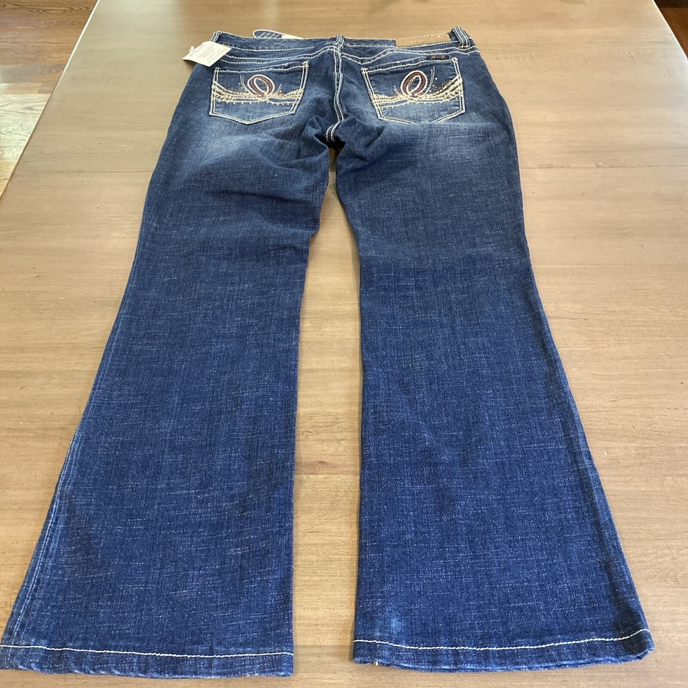 Seven‎ 7 NWT Women's Jeans Studded Pockets Embroidery Wide Leg Size 8 - Picture 5 of 13
